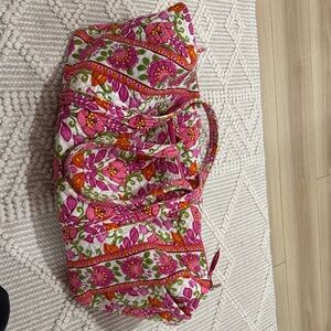 Vera Bradley Pink and Green Floral Travel Bag